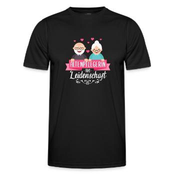 Altenpflegerin Pflegerin Beruf Spruch Altenpflege - Männer Funktions-T-Shirt - Schwarz - Vorne - AI Model Male 178 dark (178cm)