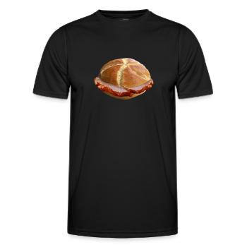 Leberkas Semmel Bayern Fromage de foie Fromage à la viande - T-shirt sport Homme - noir - Devant - AI Model Male 178 dark (178cm)
