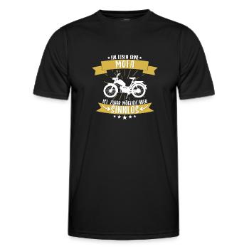 Mofa Moped Roller Motorrad Spruch Geschenk - Männer Funktions-T-Shirt - Schwarz - Vorne - AI Model Male 178 dark (178cm)