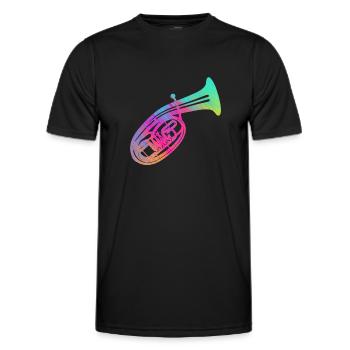 Instrument de musique à vent corne ténor cor ténor joueur corne - T-shirt sport Homme - noir - Devant - AI Model Male 178 dark (178cm)