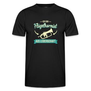 Flügelhornist Flügelhorn Horn Instrument Spruch - Männer Funktions-T-Shirt - Schwarz - Vorne - AI Model Male 178 dark (178cm)