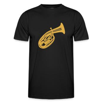 Instrument de musique à vent corne ténor cor ténor joueur corne - T-shirt sport Homme - noir - Devant - AI Model Male 178 dark (178cm)