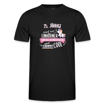 Geburtstag 25 Geburtstag Einhorn Spruch Party - Männer Funktions-T-Shirt - Schwarz - Vorne - AI Model Male 178 dark (178cm)