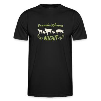Vegetarisch Vegan Vegetarier Veganer Spruch - Männer Funktions-T-Shirt - Schwarz - Vorne - AI Model Male 178 dark (178cm)