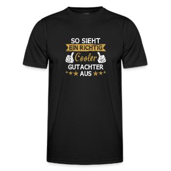 Gutachter Sachverständiger Beruf Spruch Geschenk - Männer Funktions-T-Shirt - Schwarz - Vorne - AI Model Male 178 dark (178cm)