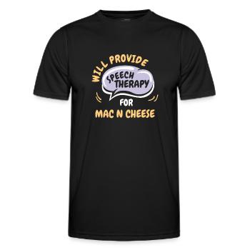 Provide Speech Therapy for Mac n Cheese Funny - Männer Funktions-T-Shirt - Schwarz - Vorne - AI Model Male 178 dark (178cm)
