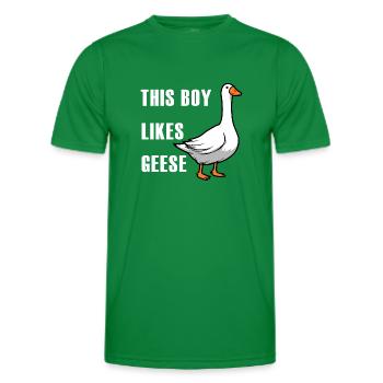 Animal mignon, oie, nature, faune - T-shirt sport Homme - vert - Devant - AI Model Male 178 dark (178cm)