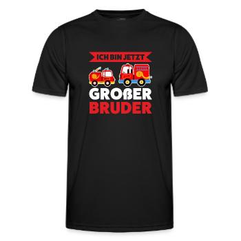 Großer Bruder Feuerwehr Grosser Bruder Geschenk - Männer Funktions-T-Shirt - Schwarz - Vorne - AI Model Male 178 dark (178cm)