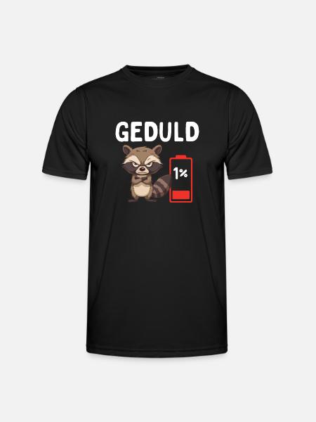 Geduld 1% Waschbär Bürohumor - Männer Funktions-T-Shirt - Schwarz