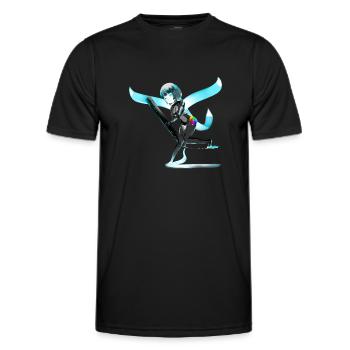 Huion OC Charakter - Männer Funktions-T-Shirt - Schwarz - Vorne - AI Model Male 178 dark (178cm)