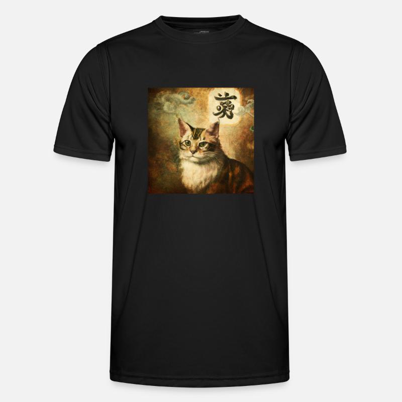 Chat avec caractères chinois, Baroque 2 T-shirt sport Homme