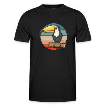 Tukan Vogel Regenwald - Männer Funktions-T-Shirt - Schwarz - Vorne - AI Model Male 178 dark (178cm)