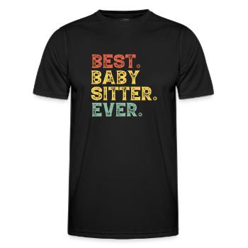 Bester Babysitter aller Zeiten Retro Vintage Babysitter - Männer Funktions-T-Shirt - Schwarz - Vorne - AI Model Male 178 dark (178cm)