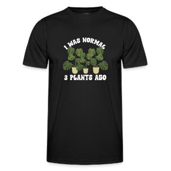 Monstera Deliciosa Albo Botanical Houseplant - Men's Functional T-Shirt - black - Front - AI Model Male 178 dark (178cm)