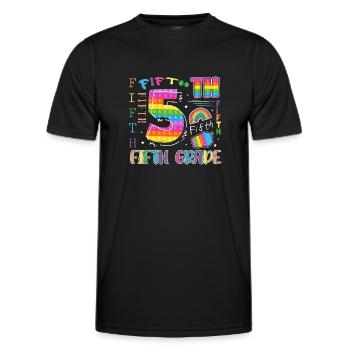 Enfant de 5e année d’école Premier jour d’école - T-shirt sport Homme - noir - Devant - AI Model Male 178 dark (178cm)