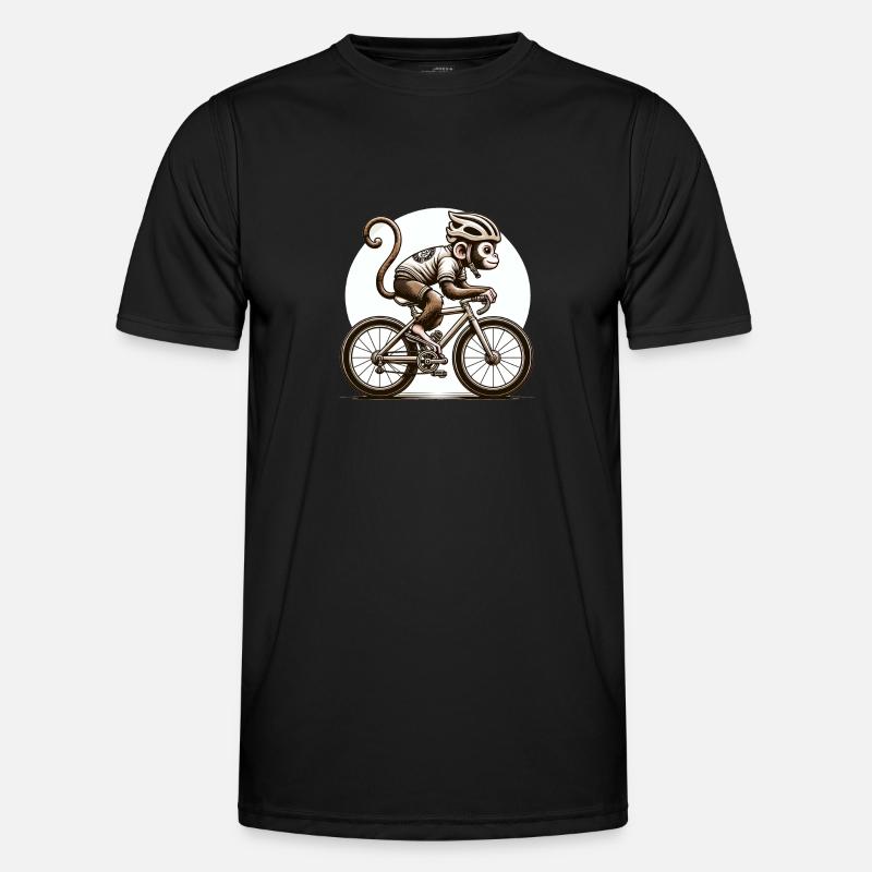 Cute Cyclist Monkey - Männer Funktions-T-Shirt - Schwarz