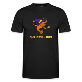 Shrimp salabim magician shrimp shrimp funny - Men's Functional T-Shirt - black - Front - AI Model Male 178 dark (178cm)