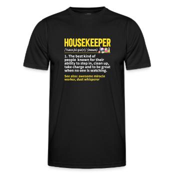 Domestic help, cleaner, housekeeper - Men's Functional T-Shirt - black - Front - AI Model Male 178 dark (178cm)