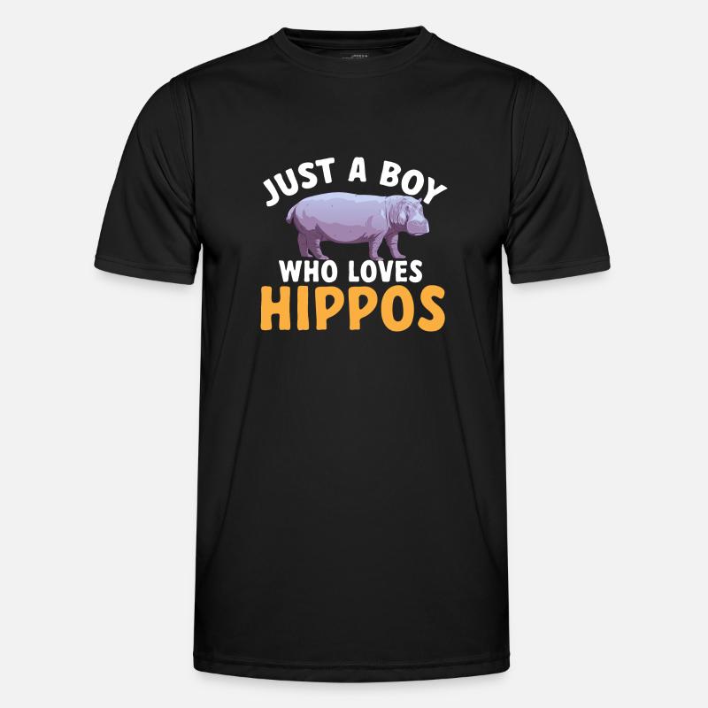 Flusspferd Nilpferd - Männer Funktions-T-Shirt - Schwarz