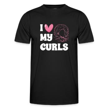 Cheveux bouclés Boucles afro Cheveux naturels - T-shirt sport Homme - noir - Devant - AI Model Male 178 dark (178cm)