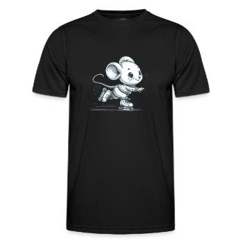 Cute Inline Skater Mouse - Men's Functional T-Shirt - black - Front - AI Model Male 178 dark (178cm)
