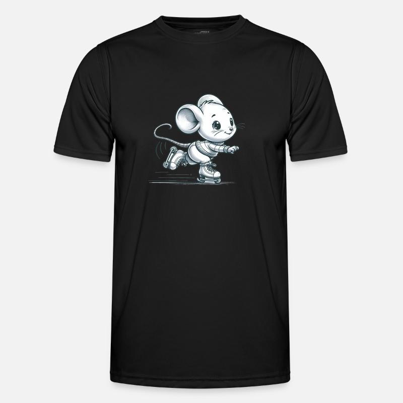 Cute Inline Skater Mouse - Männer Funktions-T-Shirt - Schwarz