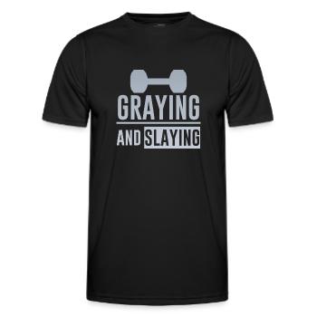 Graying And Slaying 2 - Männer Funktions-T-Shirt - Schwarz - Vorne - AI Model Male 178 dark (178cm)