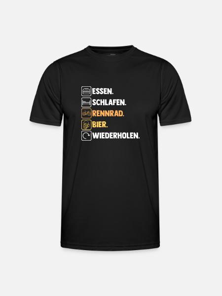 Fahrrad Rennradfahrer Rennrad - Männer Funktions-T-Shirt - Schwarz