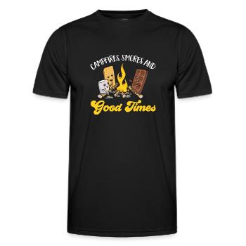 S'more Lagerfeuer Marshmallow Camping - Männer Funktions-T-Shirt - Schwarz - Vorne - AI Model Male 178 dark (178cm)