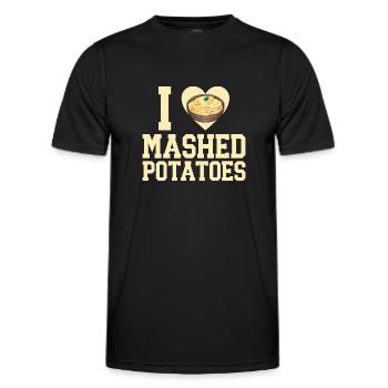Purée de pommes de terre Purée de pommes de terre - T-shirt sport Homme - noir - Devant - AI Model Male 178 dark (178cm)