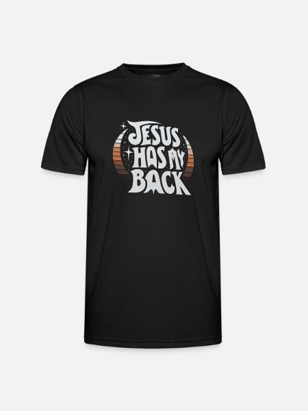 Jesus Has My Back 23 - Men's Functional T-Shirt - black