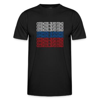 Ehemaliges Land Tschechien Slowakei Wappen - Männer Funktions-T-Shirt - Schwarz - Vorne - AI Model Male 178 dark (178cm)
