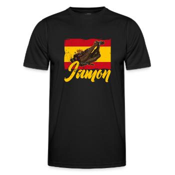 Jamon Spanien Vorspeise Schinken Schweinefleisch - Männer Funktions-T-Shirt - Schwarz - Vorne - AI Model Male 178 dark (178cm)