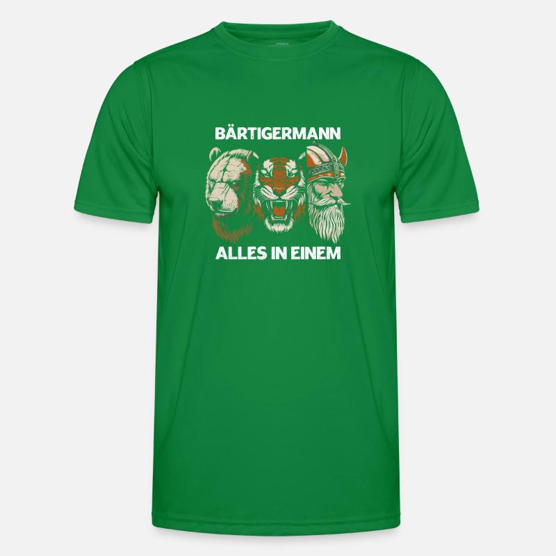 Bärtigermann Bär Tiger Wikinger Starker Mann Bart Männer Funktions-T-Shirt