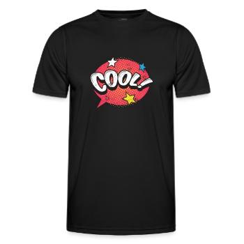 COOL BUBBLE COMIC COMICSTYLE CARTOON MOTIF GIFT - Men's Functional T-Shirt - black - Front - AI Model Male 178 dark (178cm)
