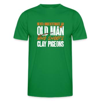 Tir au piège Tir au pigeon en argile Skeet - T-shirt sport Homme - vert - Devant - AI Model Male 178 dark (178cm)