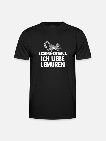 Lemur - Männer Funktions-T-Shirt - Schwarz