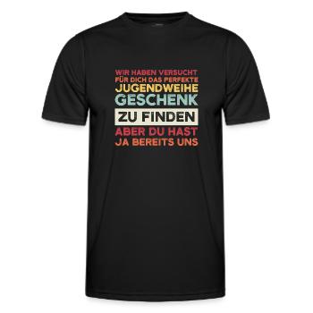 Jugendweihe Jugend Erwachsen Werden Geschenk - Männer Funktions-T-Shirt - Schwarz - Vorne - AI Model Male 178 dark (178cm)