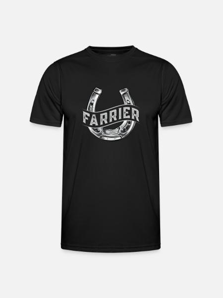 Farrier Horseshoe Horseshoeing - Men's Functional T-Shirt - black