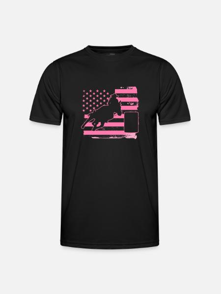 Rodeo Barrel Racing Horse - Men's Functional T-Shirt - black