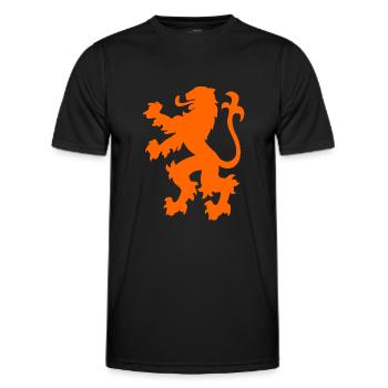 Holland Coat of Arms Orange Lion - Men's Functional T-Shirt - black - Front - AI Model Male 178 dark (178cm)