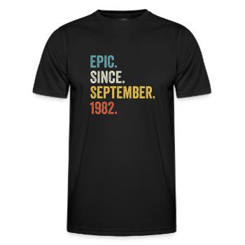 40 Years Old Epic Since September 1982 40th - Men's Functional T-Shirt - black - Front - AI Model Male 178 dark (178cm)