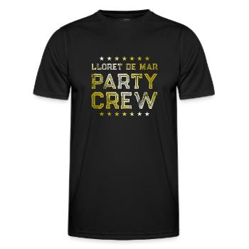 Lloret De Mar Party Crew - Men's Functional T-Shirt - black - Front - AI Model Male 178 dark (178cm)