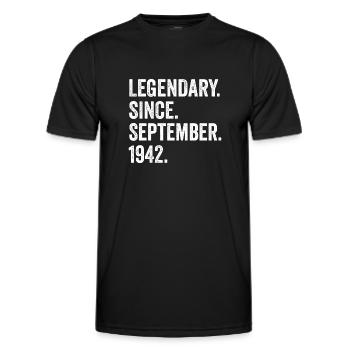 80 Years Old Legendary Since September 1942 80th - Men's Functional T-Shirt - black - Front - AI Model Male 178 dark (178cm)