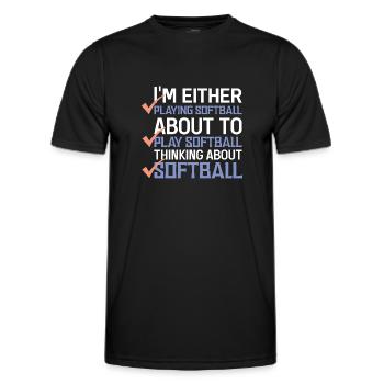 Softball - T-shirt sport Homme - noir - Devant - AI Model Male 178 dark (178cm)