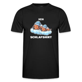 Schlafshirt Dachshund Schlafanzug Geschenk - Männer Funktions-T-Shirt - Schwarz - Vorne - AI Model Male 178 dark (178cm)