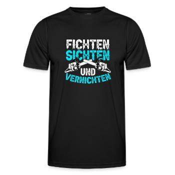 Fichten Sichten und Vernichten Wald Holz Forst - Männer Funktions-T-Shirt - Schwarz - Vorne - AI Model Male 178 dark (178cm)