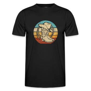 Western Riding Western Rider Horse Cowgirls Retro - Men's Functional T-Shirt - black - Front - AI Model Male 178 dark (178cm)
