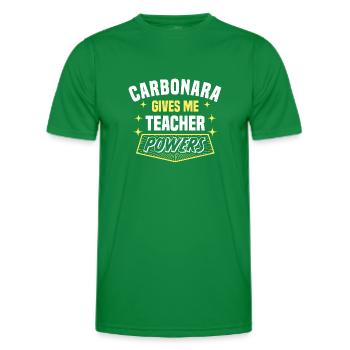 Carbonara me donne des pouvoirs de professeur drôle - T-shirt sport Homme - vert - Devant - AI Model Male 178 dark (178cm)