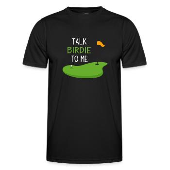 Funny Golf Talk Birdie To Me - Men's Functional T-Shirt - black - Front - AI Model Male 178 dark (178cm)